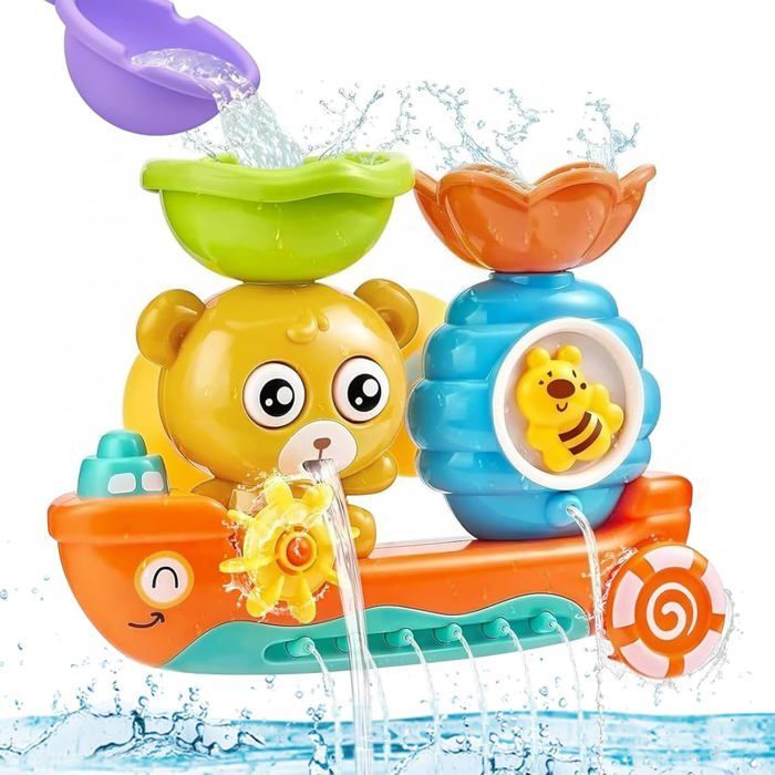 Juguete de baño - Oso y abeja - Plástico no tóxico - Potentes ventosas - Regalo ideal