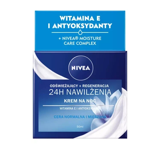 NIVEA 24h Nawilżenia odświeżająco-regenerujący krem do twarzy na noc 50 ml