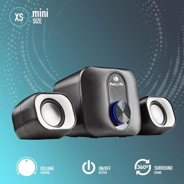 Mini alto-falante estéreo - NGS - COMET 2.1 - 20 W - USB - 3,5 mm
