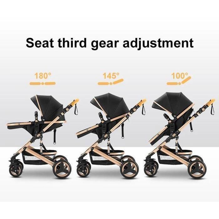 BAZARLAND30. Passeggino 3 in 1, seggiolino auto, navicella, trio reversibile e regolabile, ruote antiforatura di alta qualità, maniglione rosso.