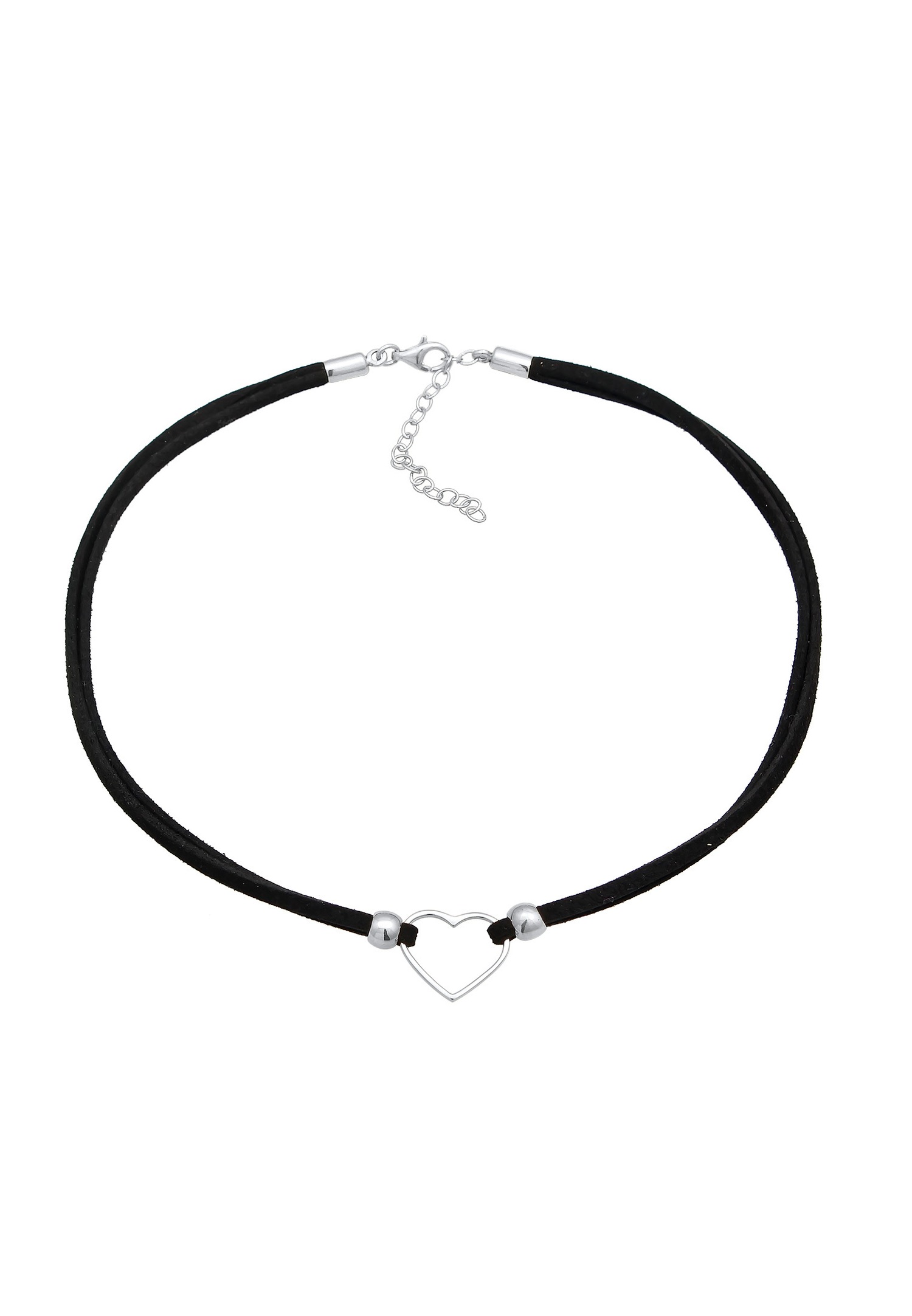Elli Femmes choker cœur amour avec velours noir en argent sterling 925