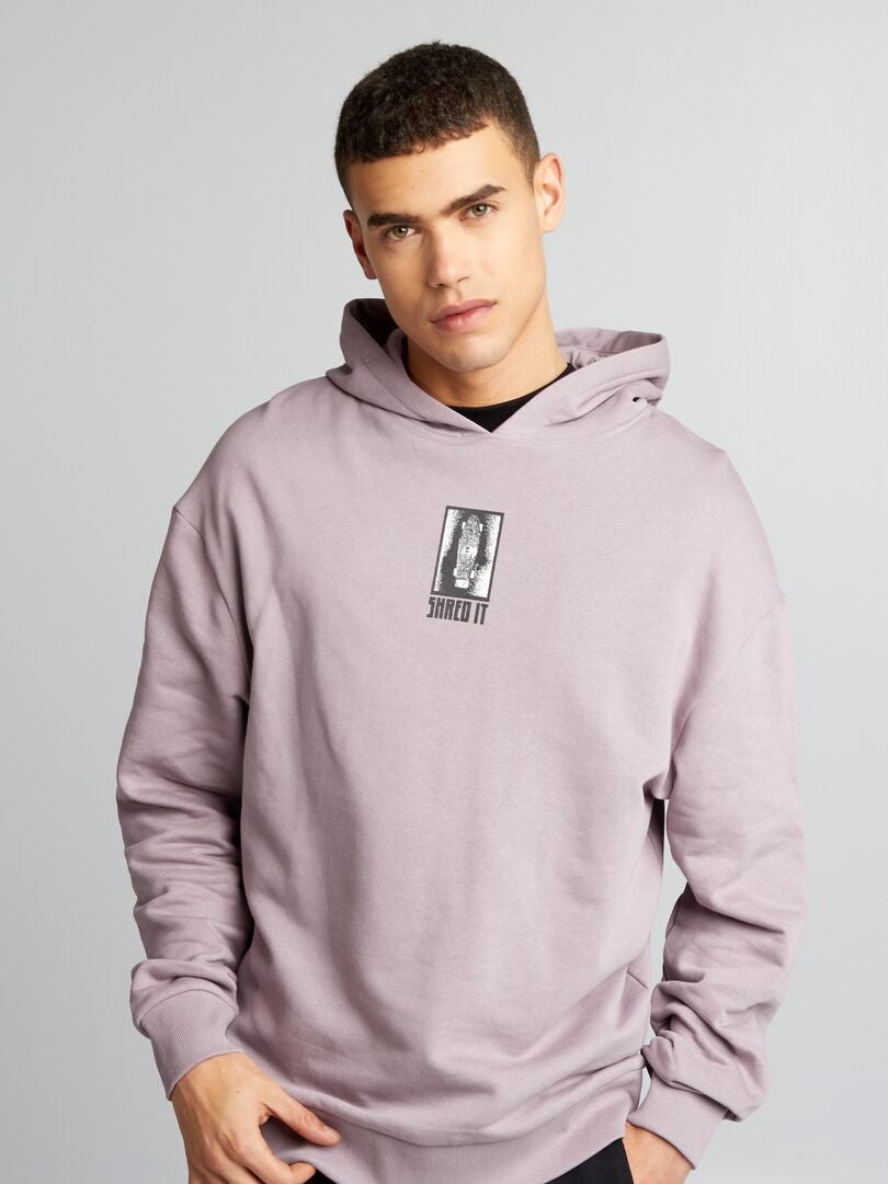 Bedrukte hoodie - PAARS