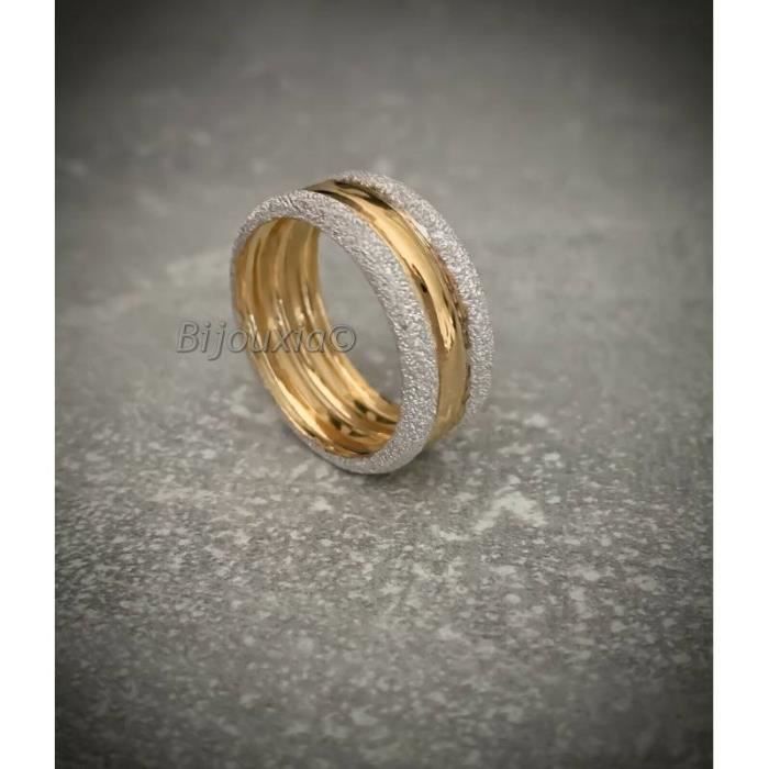 Bague Bicolore MIXTE En Plaqué or 18 CARATS T 56 à 64