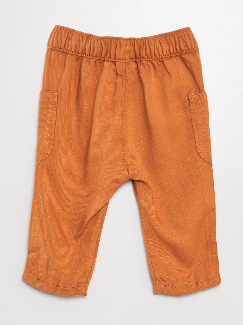 Calças leves com vários bolsos - LARANJA