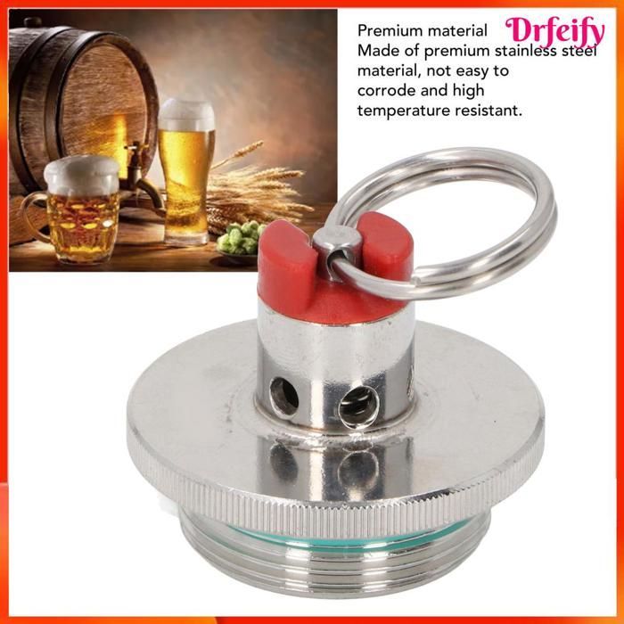 Tapón para barril Akozon Mini, tapa para barril de cerveza con alivio de presión, válvula de acero inoxidable para barril de cerveza, juego culinario