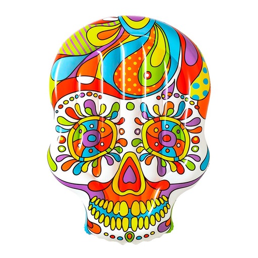 Giant Flotador De Calavera Multicolor De Pvc De 193x141 Cm