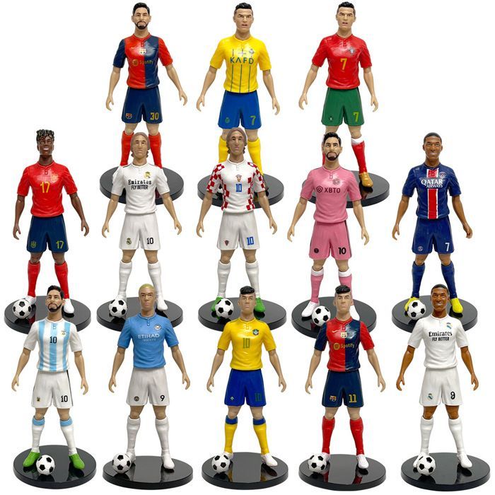 Figurines Football, Ensemble Jouets Collection Mignons Uniques Et Amusants Pour ventilateur Cadeaux (13 Pcs)
