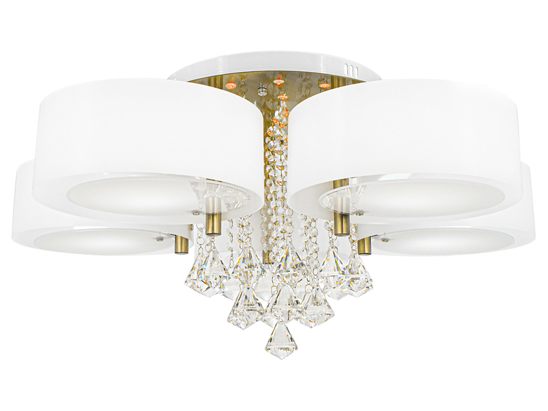 Lampa sufitowa Antila 5-punktowa z pilotem biało-miedziana