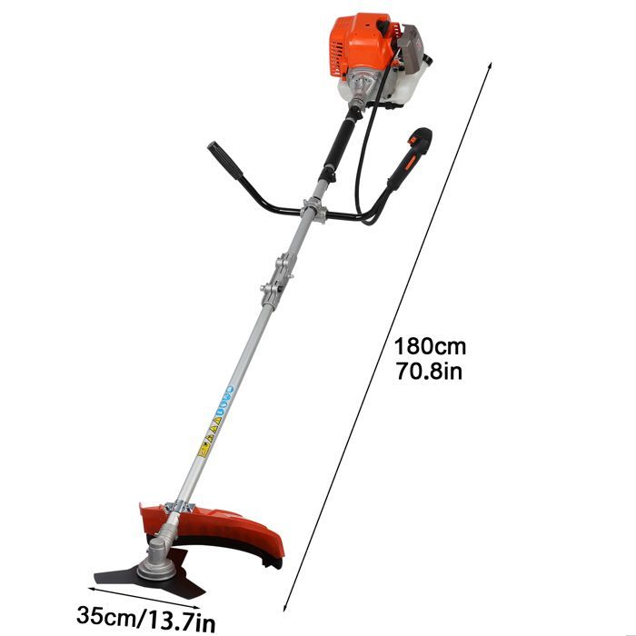 Roçadora a gasolina 2 em 1 - 2,2 kW - 8.500 rpm - 2 tempos - 52 cc - Laranja - 180 (C) x 35 (L) x 35 (A) cm