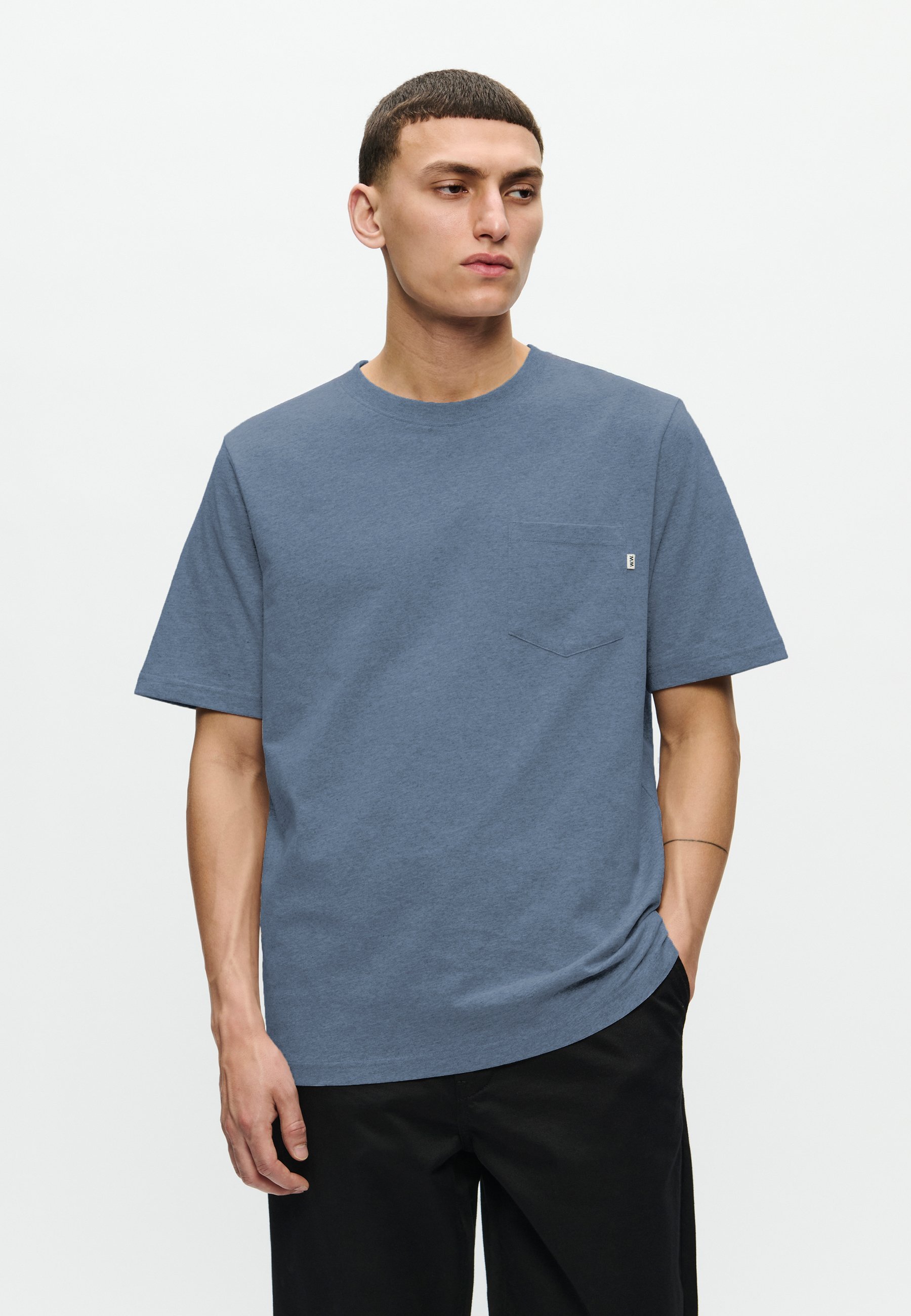T-shirt basic WOOD WOOD - pinna blu