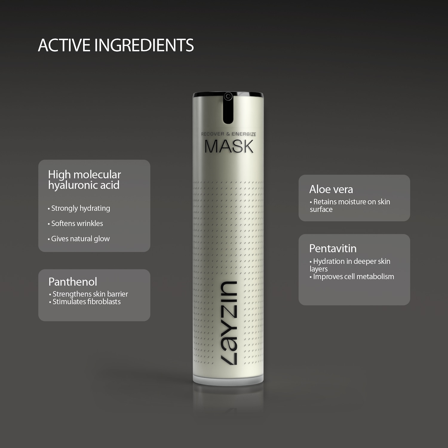 LAYZIN Sömnmask Regeneration and Energy – Ansiktsmask för hudregenerering och lugnande – 50 ml