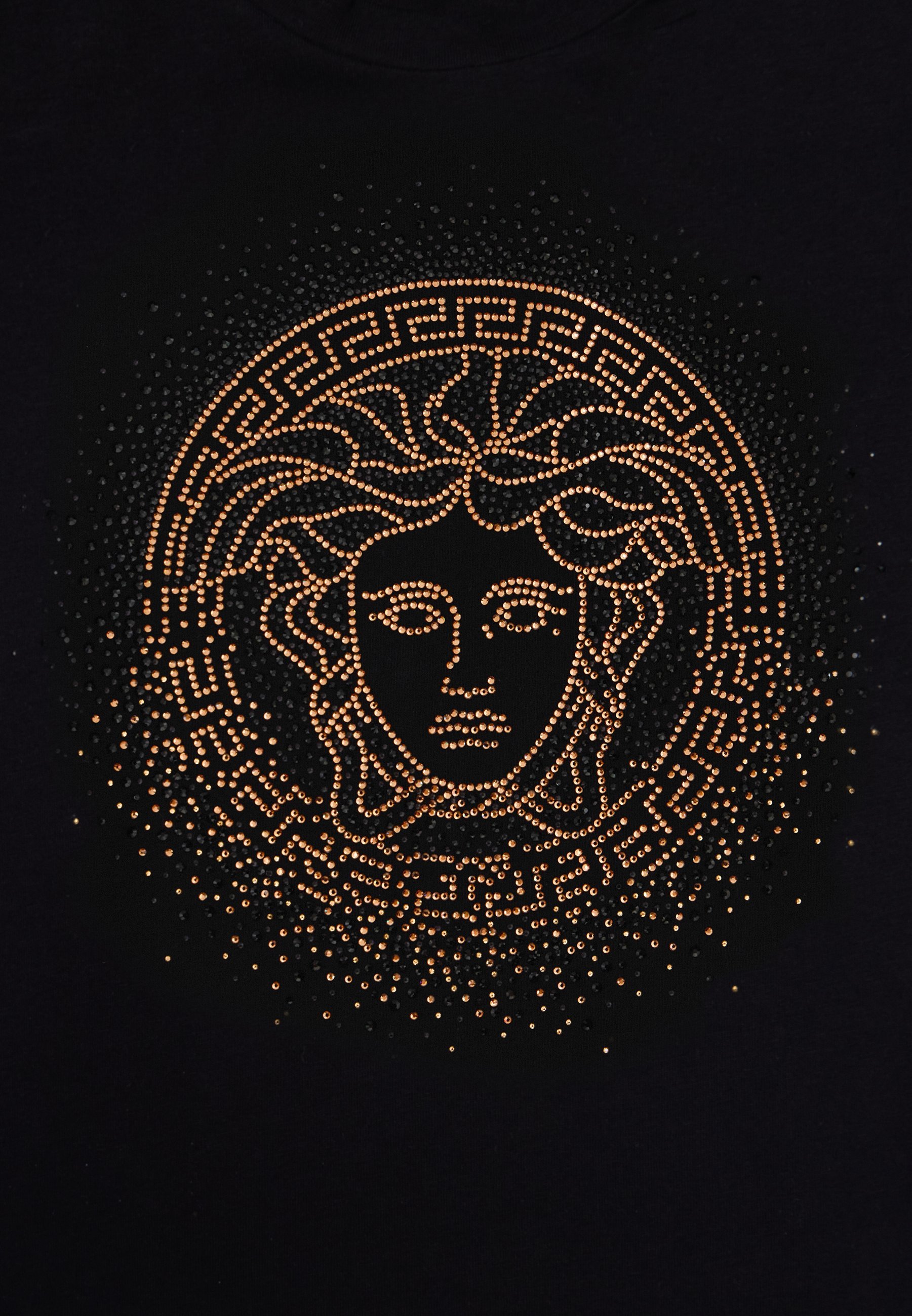 Versace STUDS FADING MEDUSA KIDS EMBROIDERY UNISEX - Koszulka z nadrukiem - czarno-złota