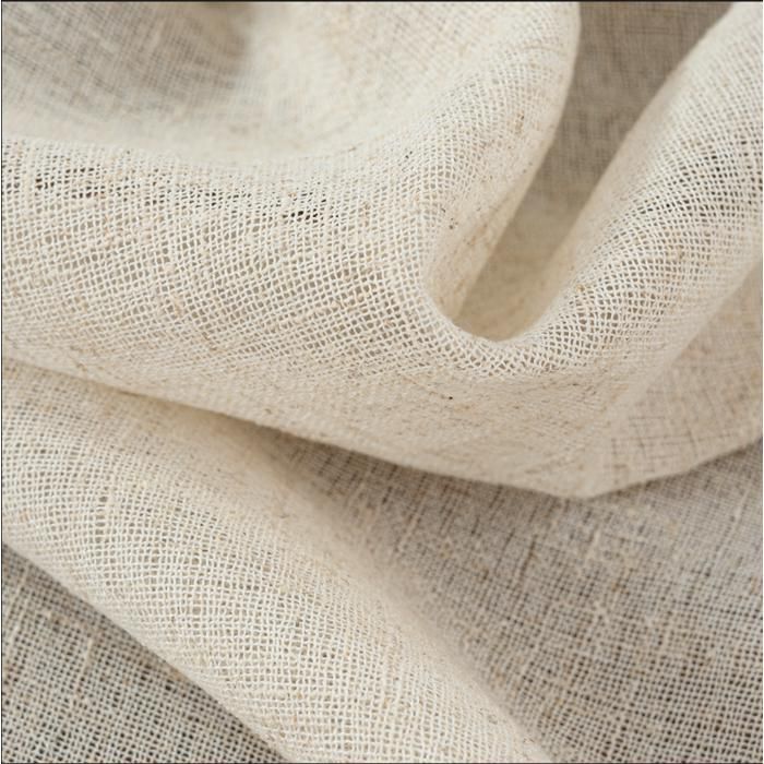 Rideau en lin efficace, semi-transparent, avec poche pour tringle, filtrant la lumière,beige,135x220cm