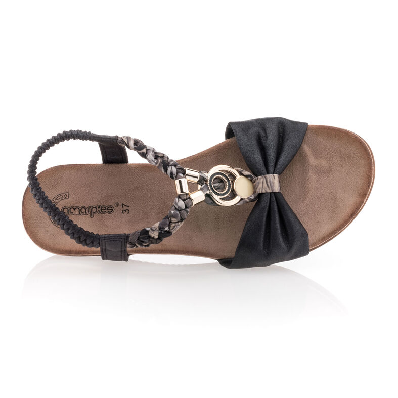 Schwarze Damensandalen / Zehenfreie Schuhe