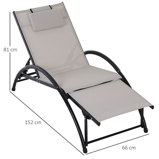  Șezlong extensibil Outsunny 84b-447bg