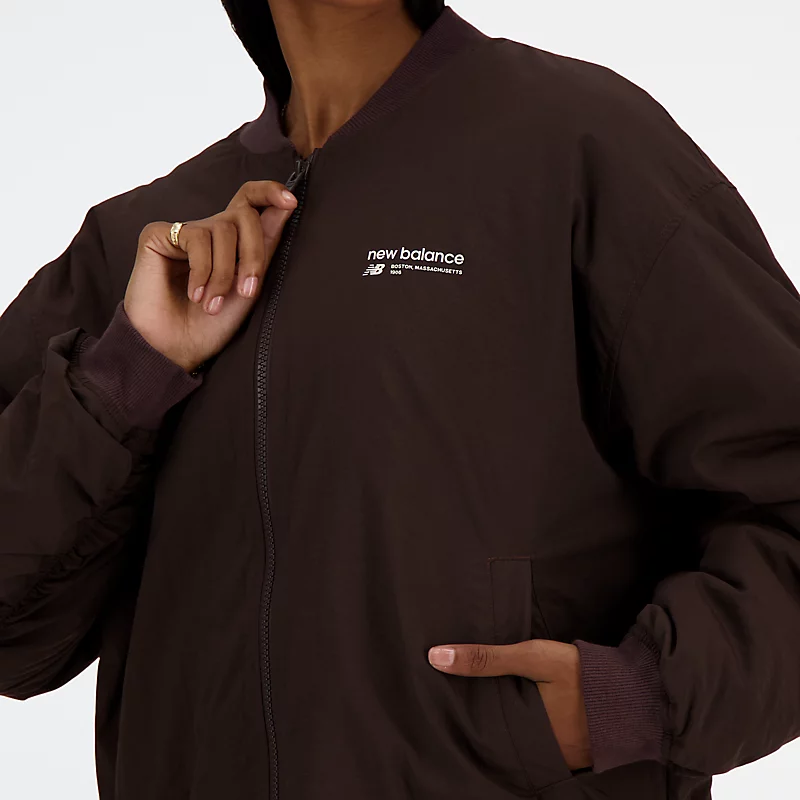 Damska kurtka typu bomber Linear Heritage Woven - CAFFÈ NERO