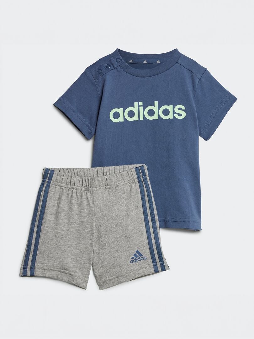 Conjunto Adidas de camiseta e shorts - 2 peças - CINZA