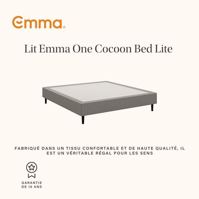 Lit Emma One Cocoon Lite 140x190 cm | Confort et praticité | Design et Confort | Facile à assembler | Tissu de haute qualité