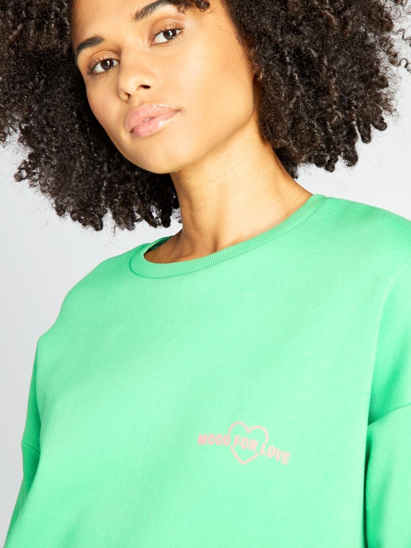 Vestido moletom estampado - VERDE