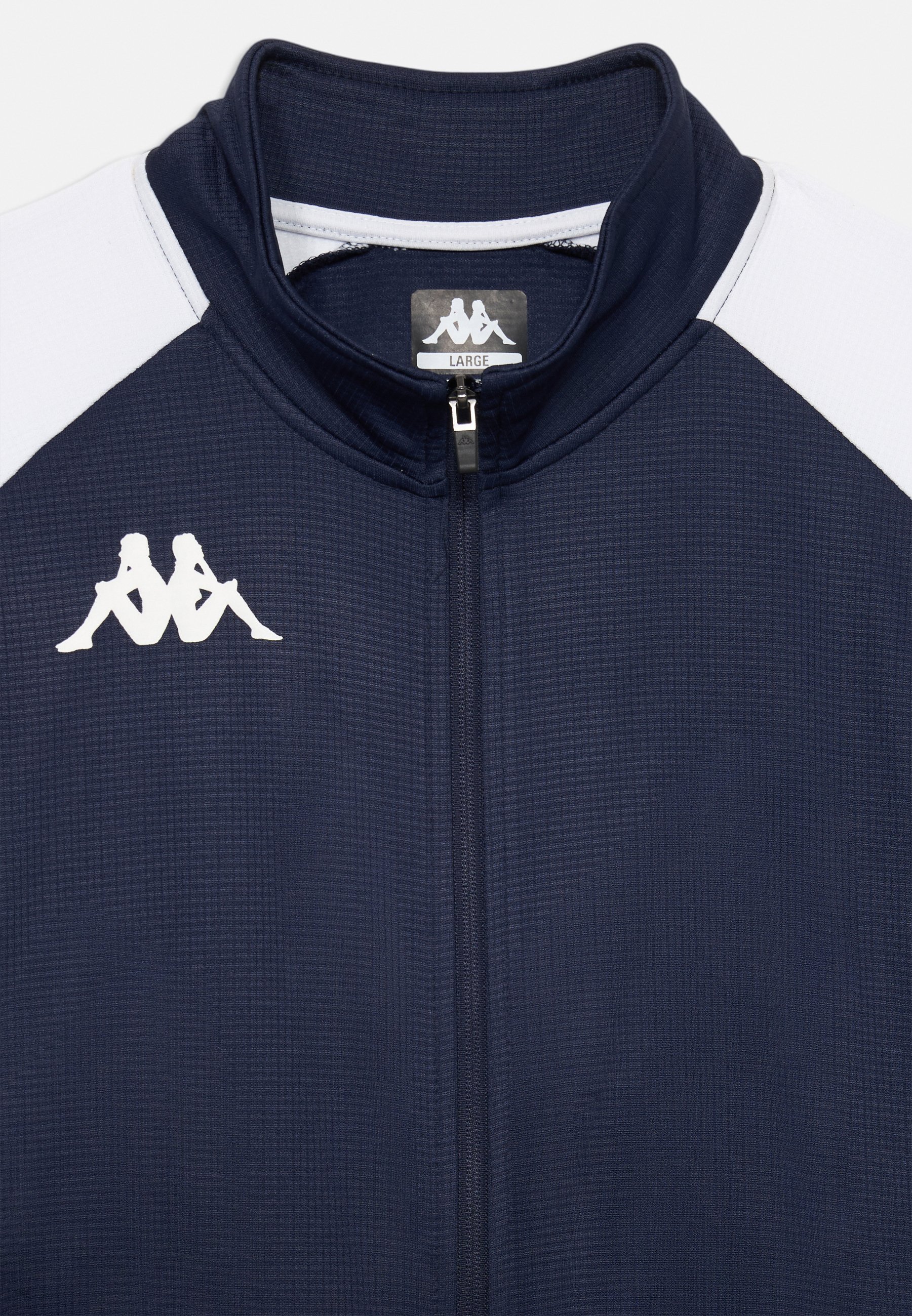 Kappa LENNO UNISEX - Cipzáras pulóver - tengerészkék/fehér