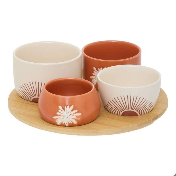Service apéritif Sunshine 5 pièces D26xp8,5cm - Atmosphera Créateur d'intérieur