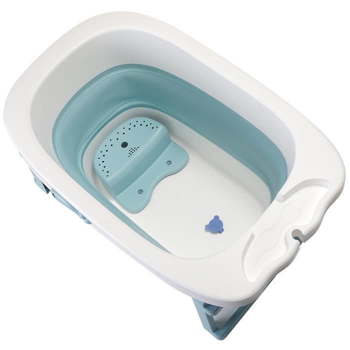 Bañera plegable 3 en 1 para bebés y niños pequeños YIS - Azul - Alarma de temperatura inteligente