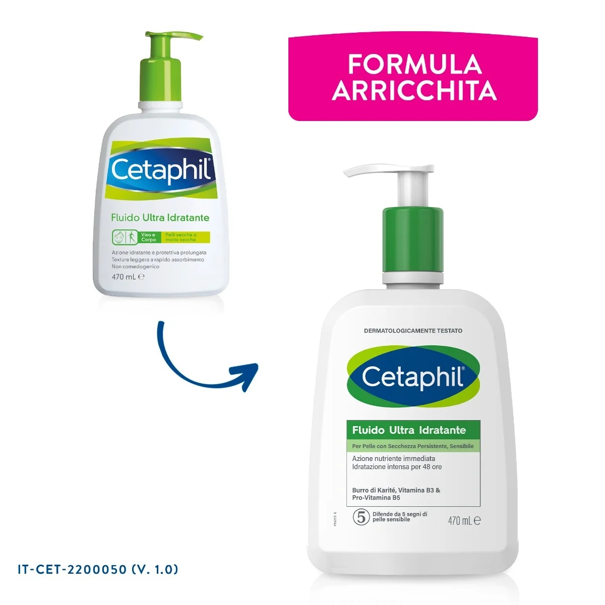Cetaphil Ultra Hydraterende Gezichts- en Lichaamscrème 470 ml voor de droge huid