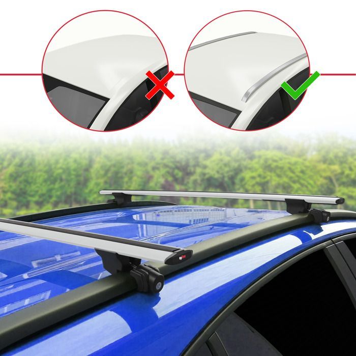 Barras de techo con gancho y portaequipajes compatibles con Mercedes Clase E (W211) SW 2002-2009, color gris.
