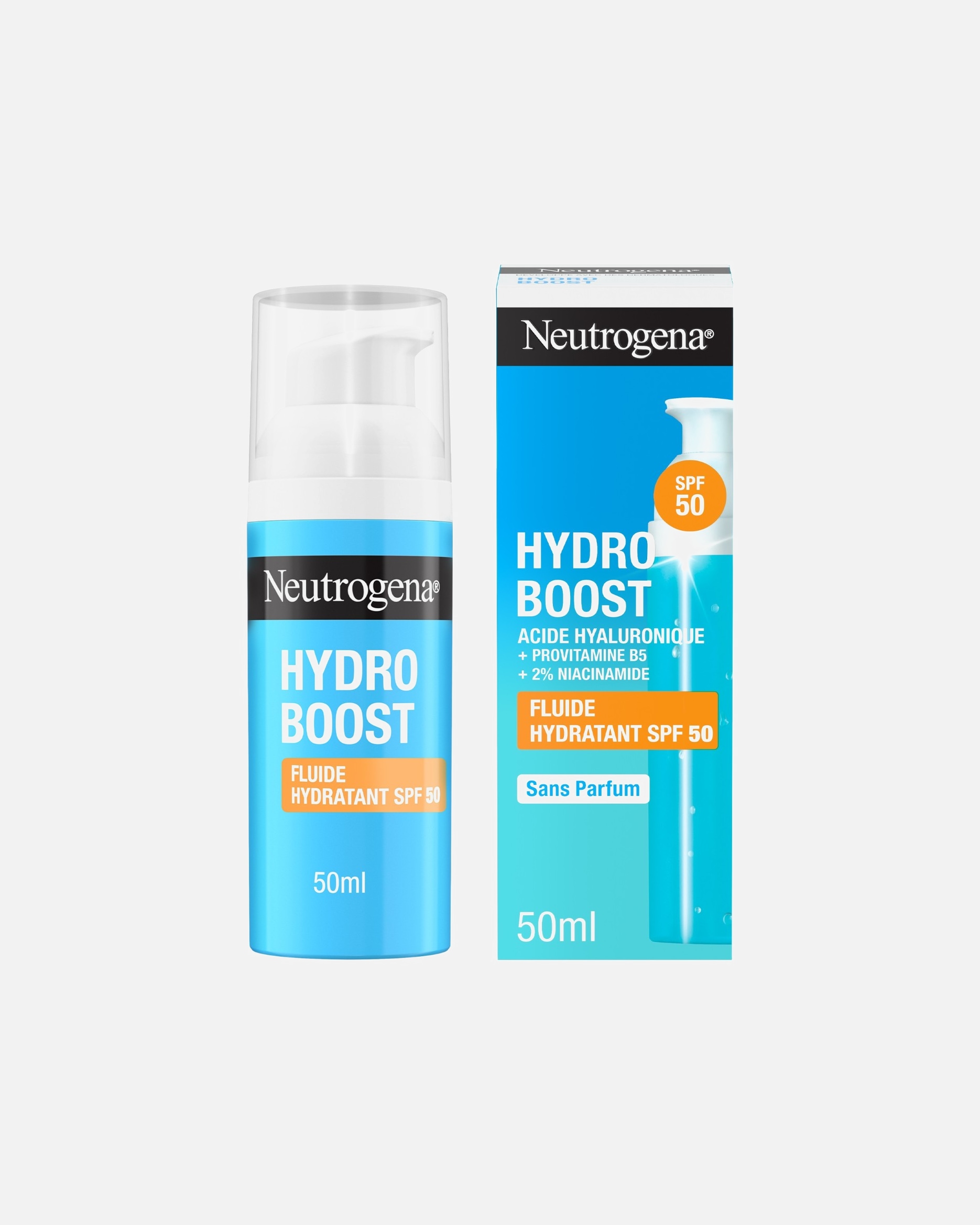 Neutrogena Fluide Hydratant avec acide hyaluronique B5 et niacinamide SPF 50