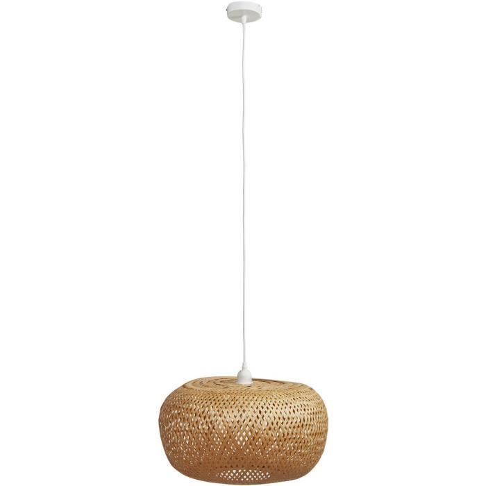 Pendelleuchte – ATHM DESIGN – ANDERSON – Lampenschirm aus Bambus – Farbe: Beige – Durchmesser: 45 cm