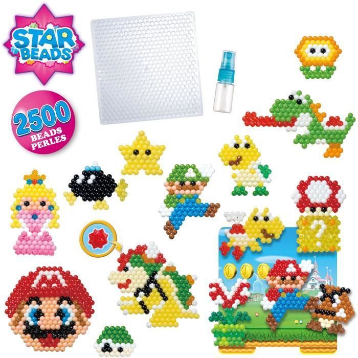 Aquabeads Super Mario Box, Spielzeug, Perlen, die mit Wasser haften, geeignet für Kinder ab 4 Jahren