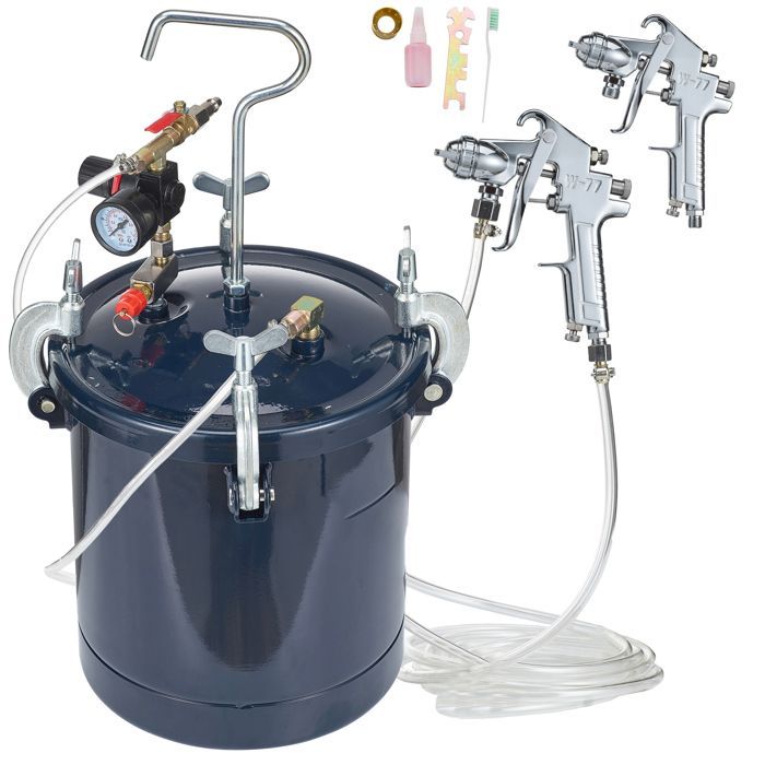 DUOKU Serbatoio di vernice pressurizzato - 10 L - Ugelli da 1,5 mm e 4 mm - 2 pistole a spruzzo