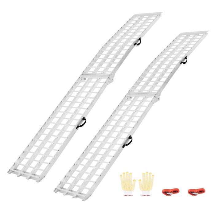 Rampas de aluminio Duoku - Capacidad de 907 kg - 2 piezas - Alta resistencia - Rampas universales estables con asas para ATV, UTV y motocicletas