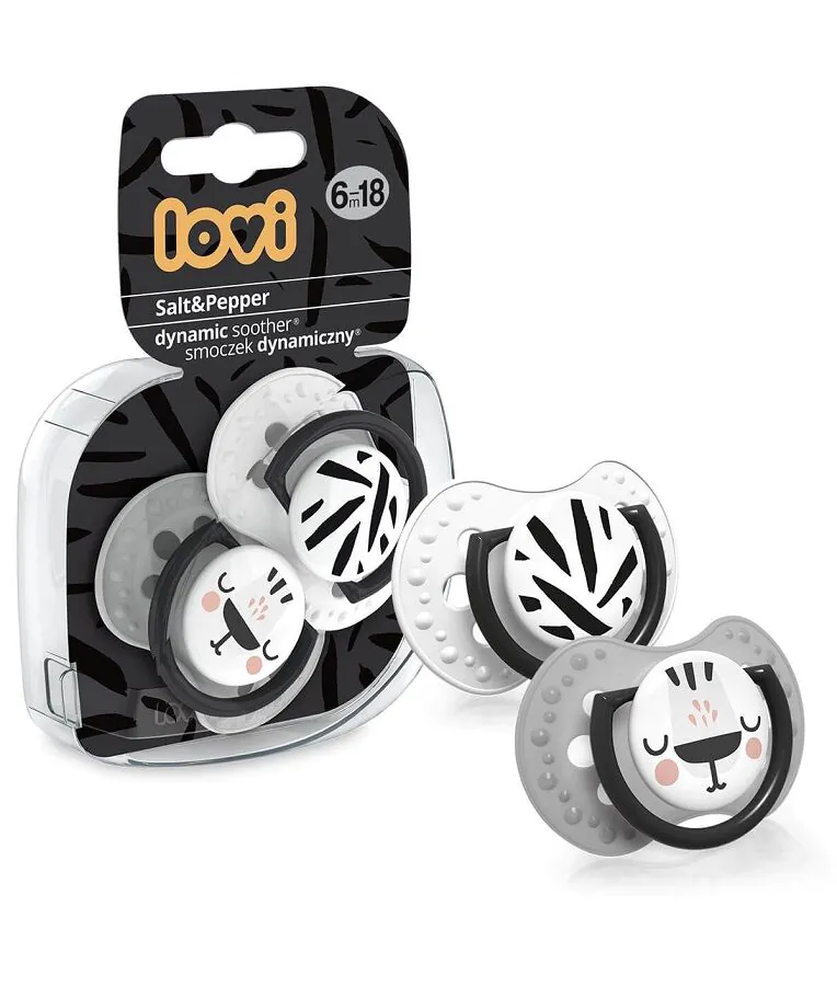 Lovi Smoczek Silikonowy Dynamiczny Salt&Pepper 6-18M