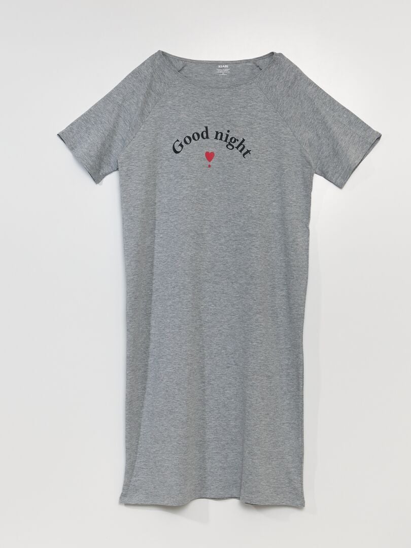 Midi-T-Shirt mit Druckknöpfen an den Schultern – So Easy – GRAU