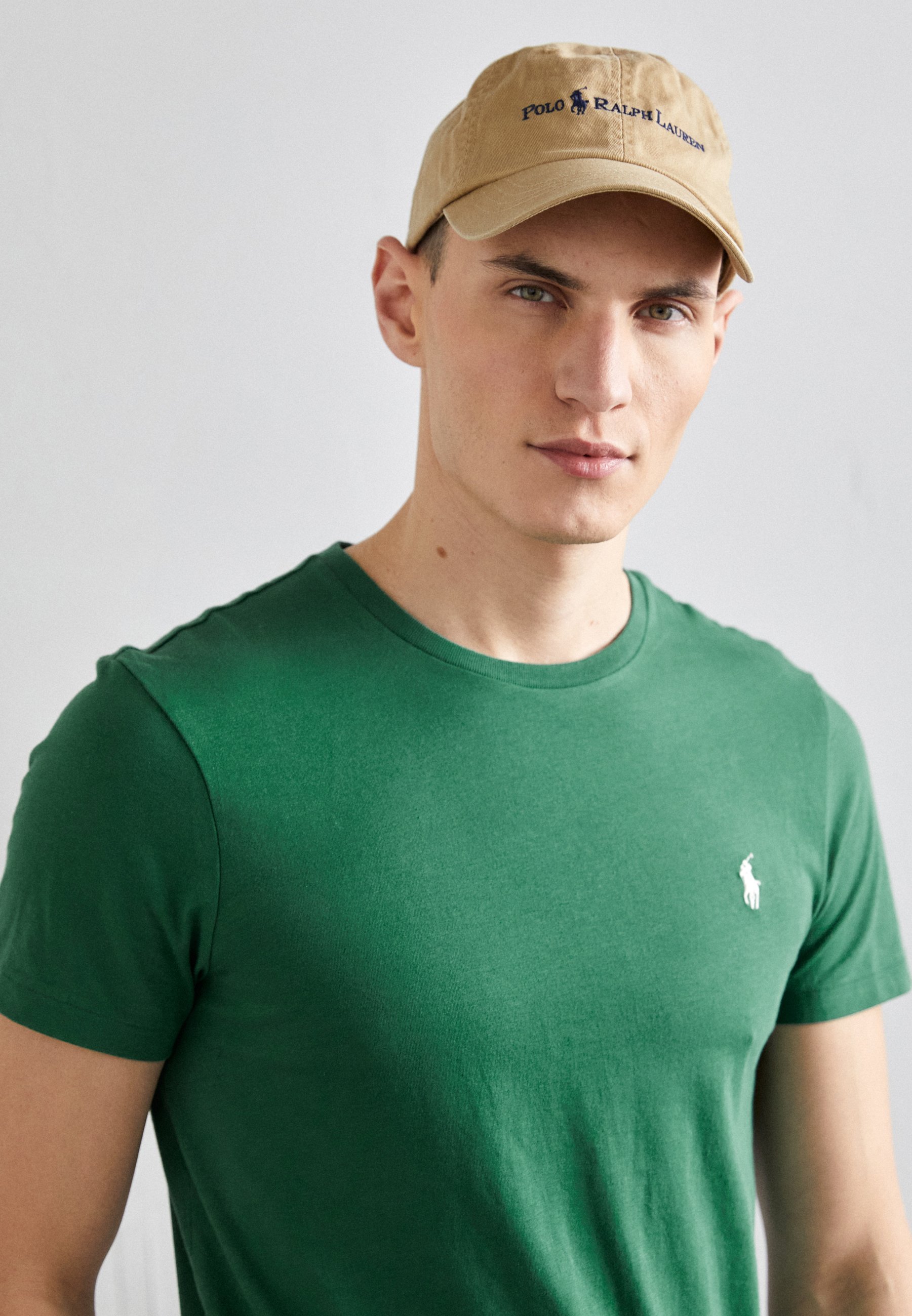 Polo Ralph Lauren T-shirt col rond coupe slim en jersey personnalisé - T-shirt basique - vert antique