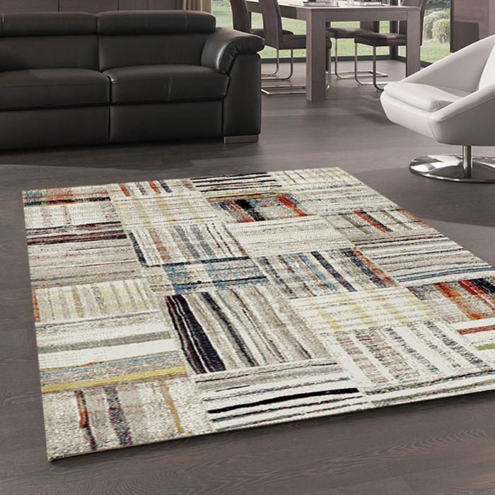Tapis berbère 80x150 tissé motifs tribaux LYN8 MARO beige