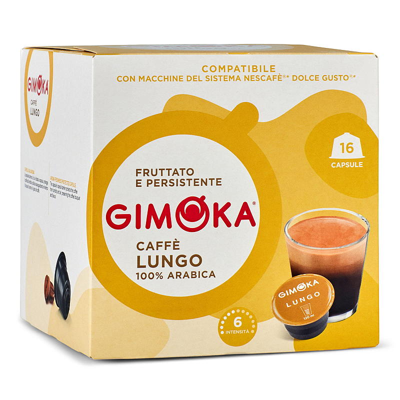 Capsule di caffè Gimoka, confezione da 16, Gimoka Lungo