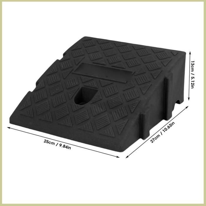 Rampa para bordillo Cocosity, rampa para entrada de vehículos, 13 cm de altura, diseño con hebilla, antideslizante, texturizada, para carga de motocicletas, color negro.