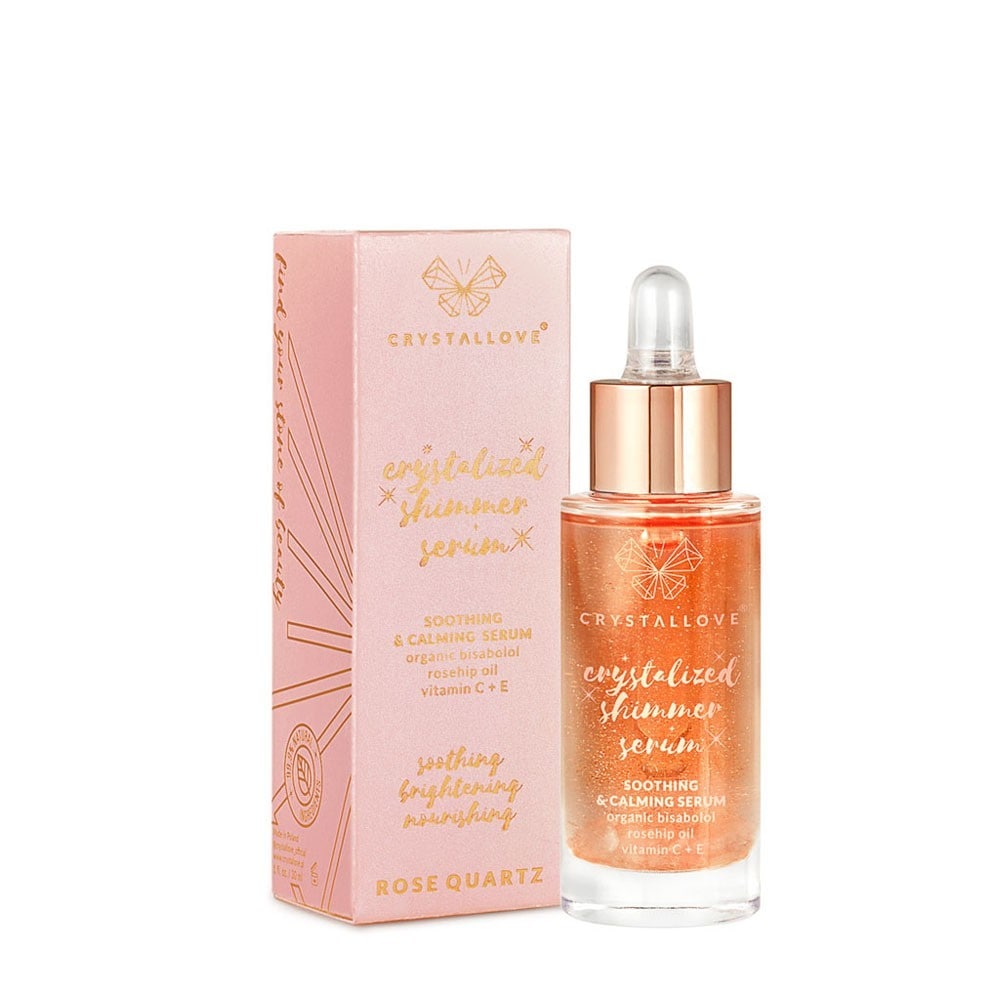 Crystallove Feuchtigkeitsserum Rosenquarz-Schimmerserum - 30 ml