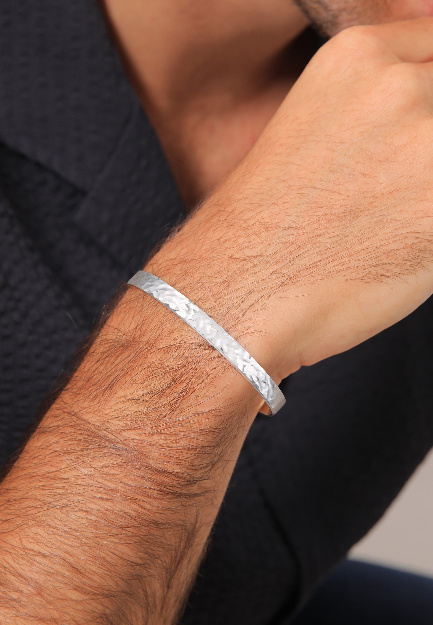 KUZZOI Basic Bracelet Homme en Argent sterling 925