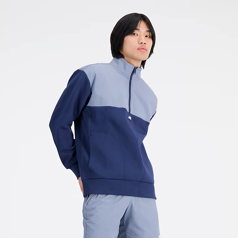 Men's NB Athletics Tech Fleece Half Zip Hoodie - NB NAVY