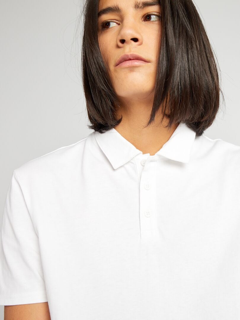 Polo shirt met korte mouwen van katoen - wit