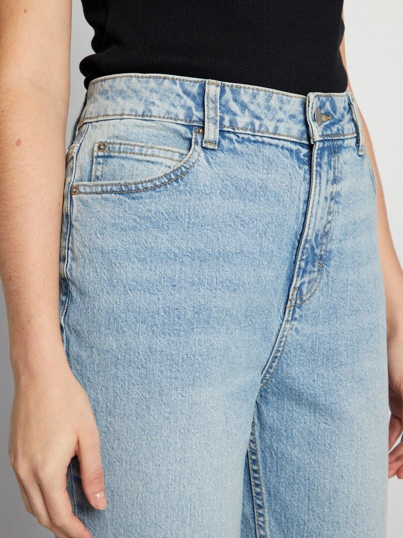 Calça jeans flare de cintura alta - AZUL