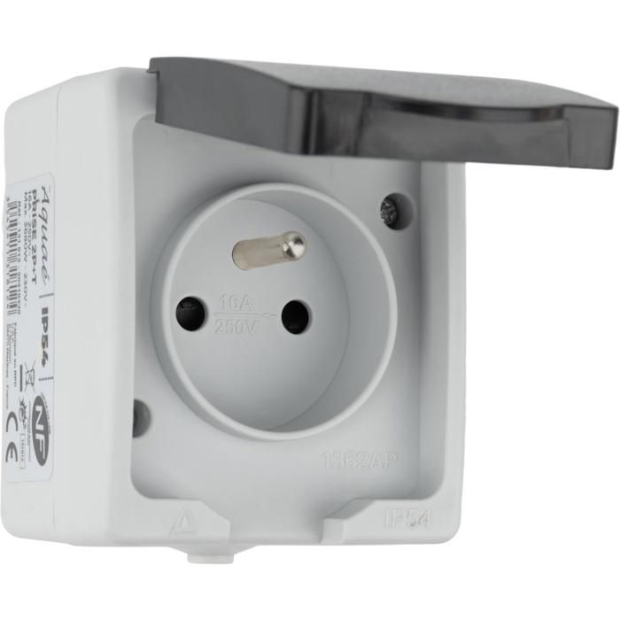 Prise en saillie 16A 2P+T IP54 - Aquae - Zenitech