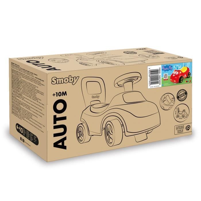 Smoby - 2-in-1 Ride-On Car for Children - Peppa Pig - Storage compartment under the seat - From 10 months - Made in France