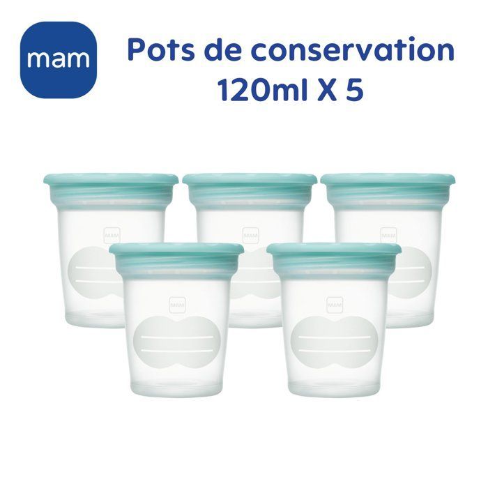 MAM Allaitement Pot de Conservation 120ml Lot de 5