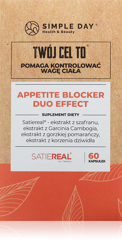Seu objetivo é usar as cápsulas do suplemento alimentar Appetite Blocker Duo Effect para auxiliar na perda de peso.