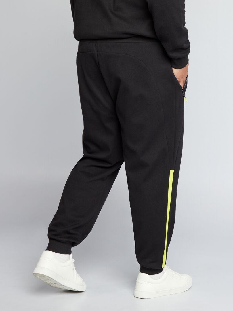 Piqué gebreide joggingbroek - zwart