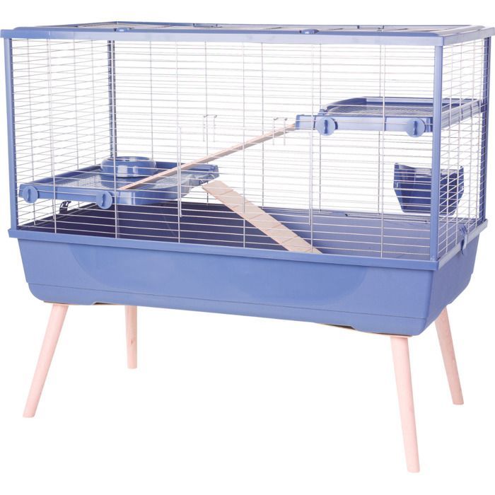 ZOLUX draadkooi op poten voor konijnen en knaagdieren, 2 verdiepingen - L. 99 x B. 54 x H. 92 cm - NeoLife - Zolux Blauw